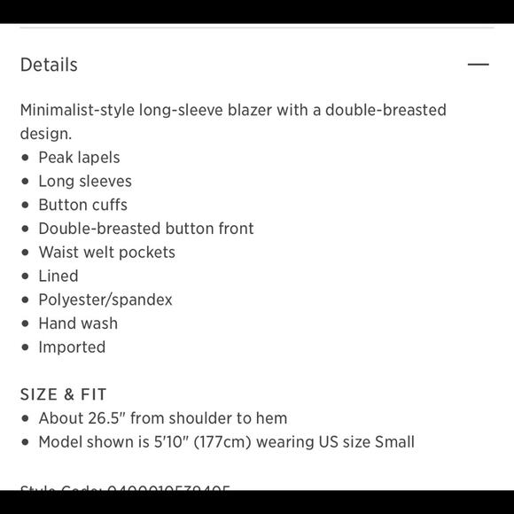 WALTER BAKER Classic Peak- Lapel Blazer (Tan) NWT - Picture 2 of 3